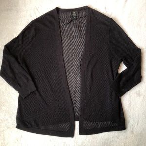 Worthington black loose knit shrug 3/4 sleeves